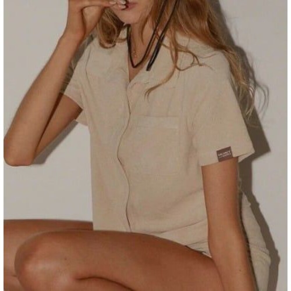 Vacancy Supply Holiday Terry Shirt - Beige - US 10 NWT